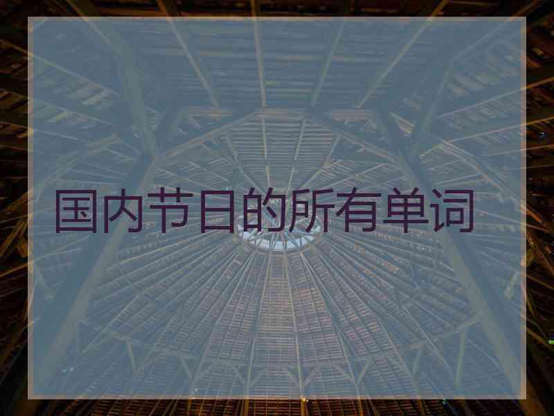 国内节日的所有单词