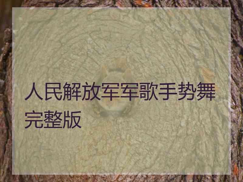 人民解放军军歌手势舞完整版