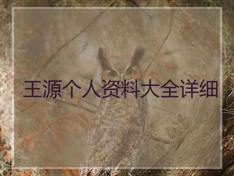 王源个人资料大全详细