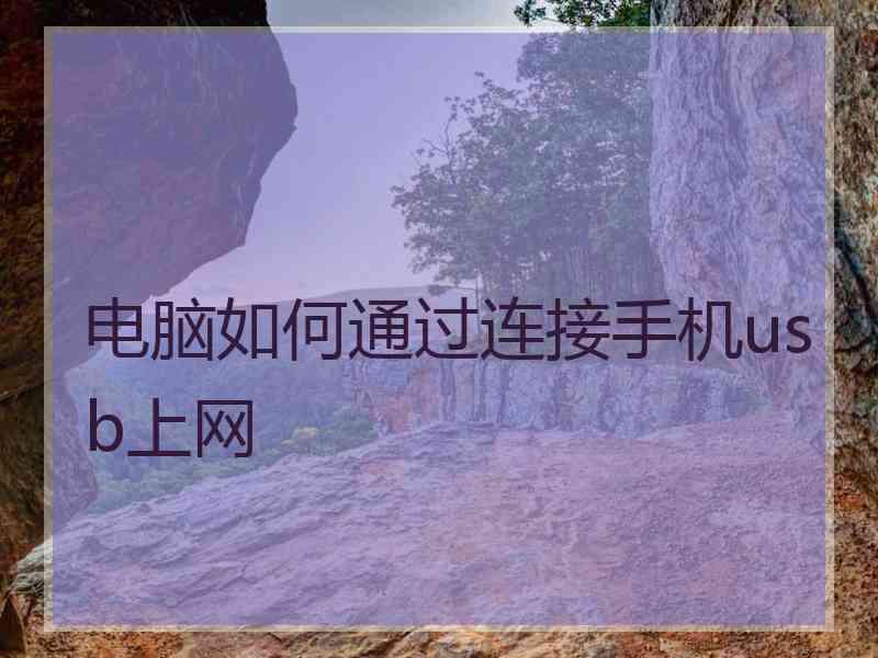 电脑如何通过连接手机usb上网