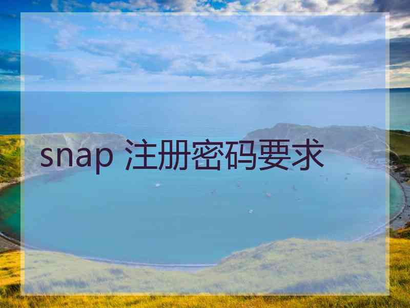 snap 注册密码要求