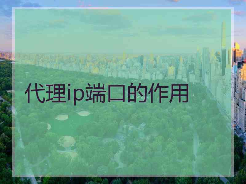 代理ip端口的作用