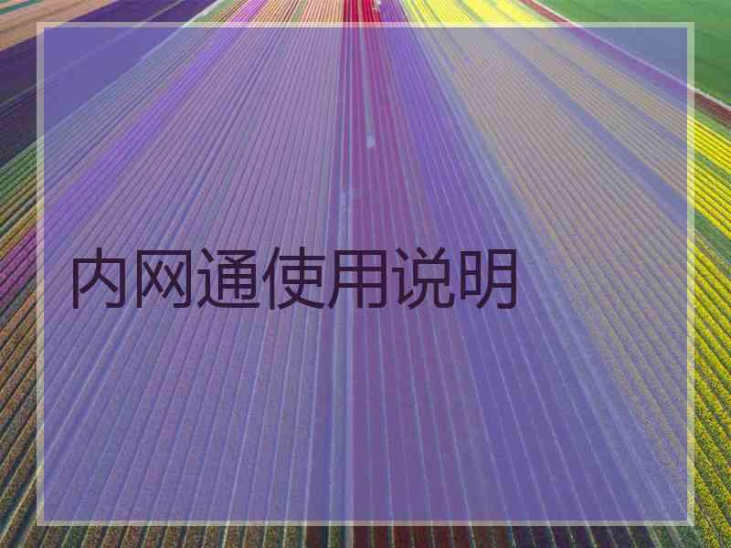 内网通使用说明