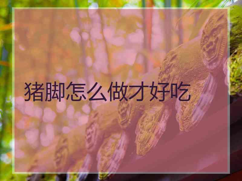 猪脚怎么做才好吃