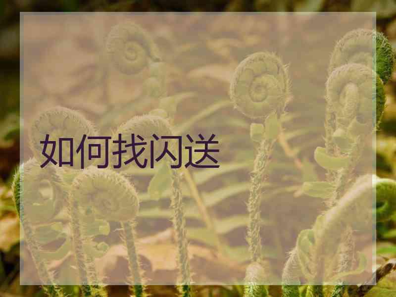 如何找闪送