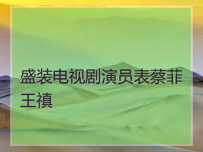 盛装电视剧演员表蔡菲王禛