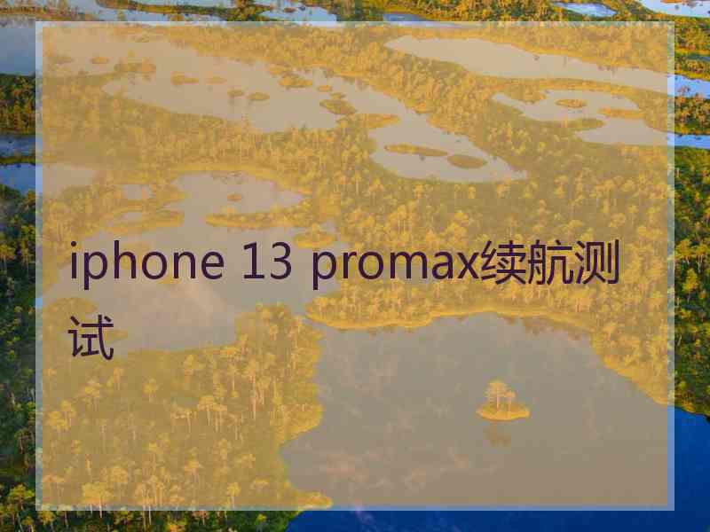 iphone 13 promax续航测试