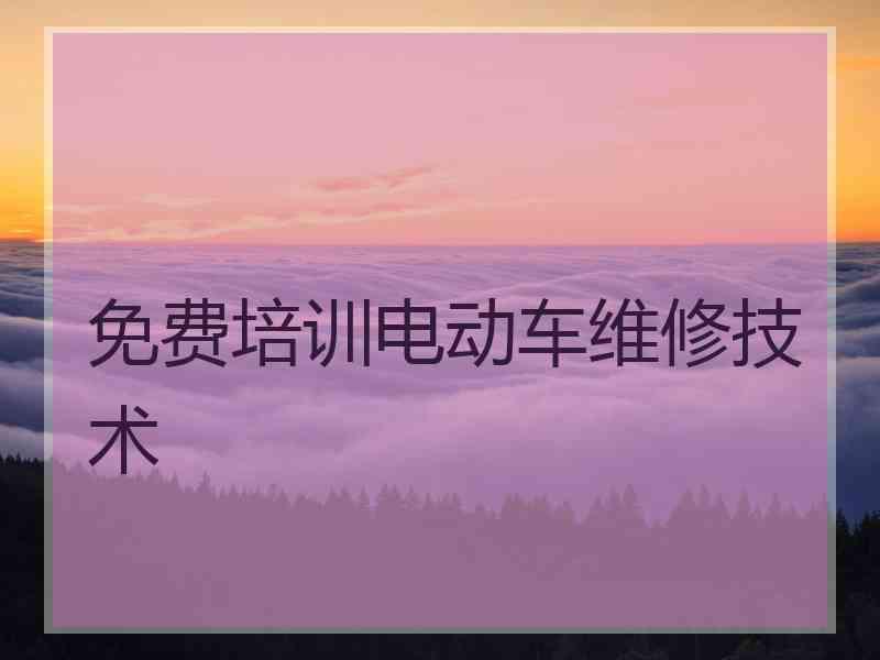 免费培训电动车维修技术