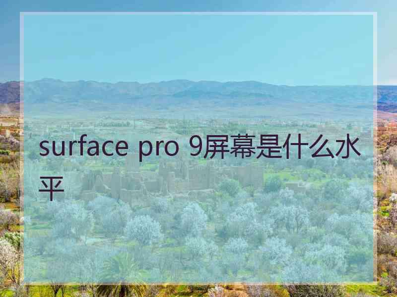 surface pro 9屏幕是什么水平