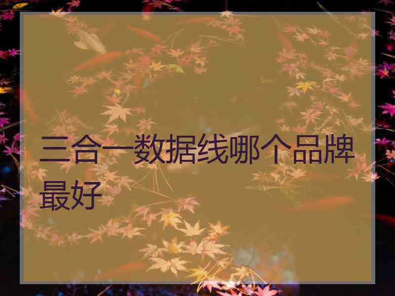 三合一数据线哪个品牌最好