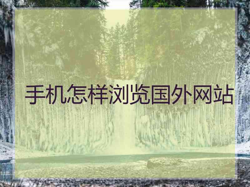 手机怎样浏览国外网站