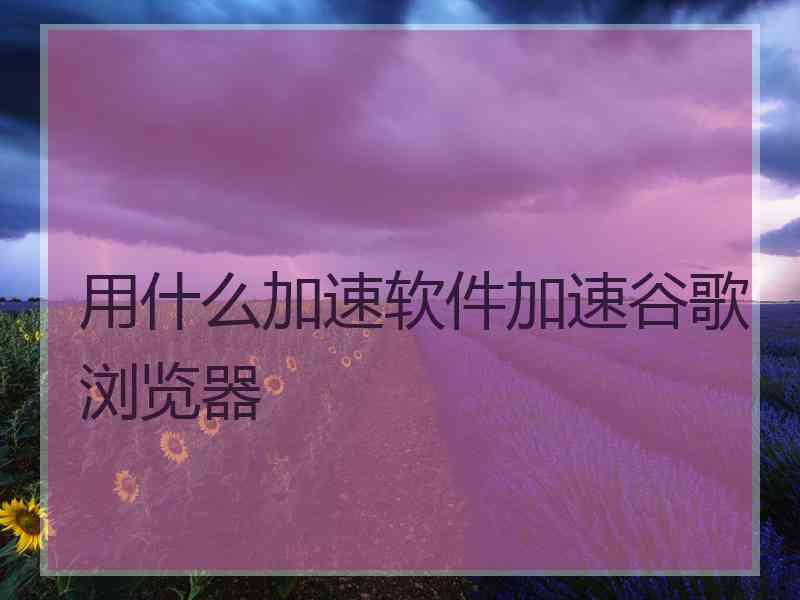 用什么加速软件加速谷歌浏览器
