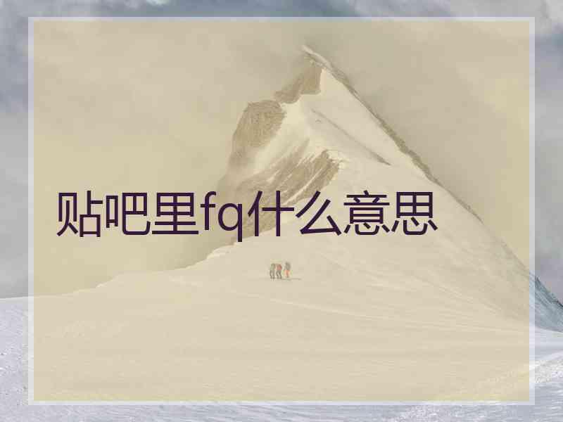 贴吧里fq什么意思