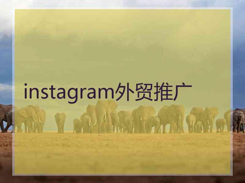 instagram外贸推广