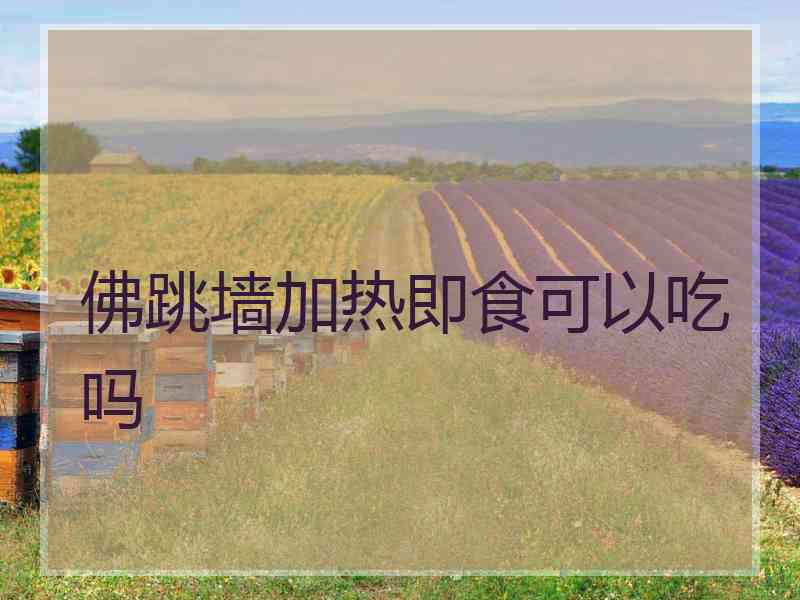 佛跳墙加热即食可以吃吗