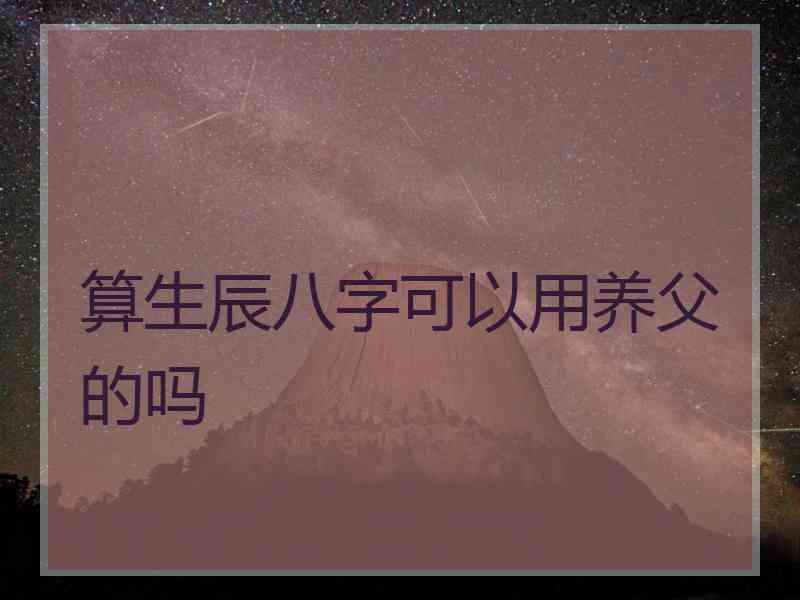 算生辰八字可以用养父的吗