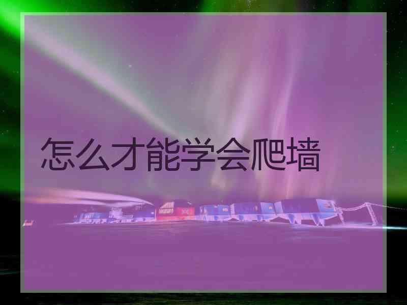 怎么才能学会爬墙
