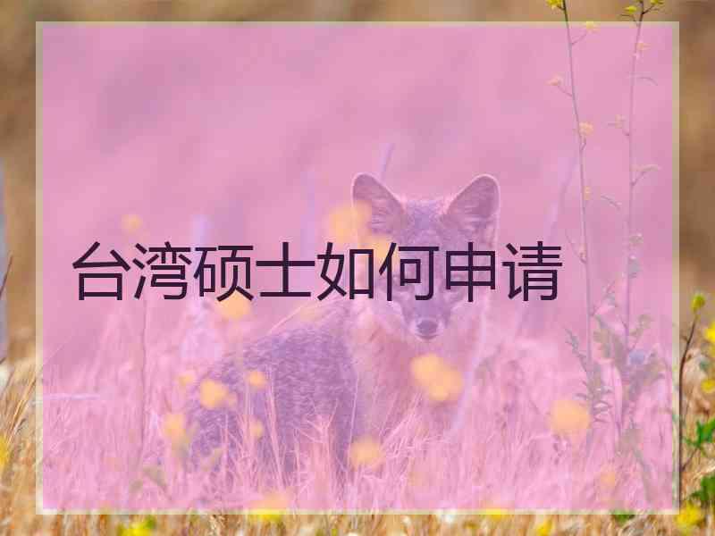 台湾硕士如何申请