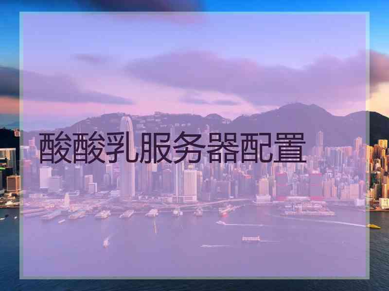 酸酸乳服务器配置