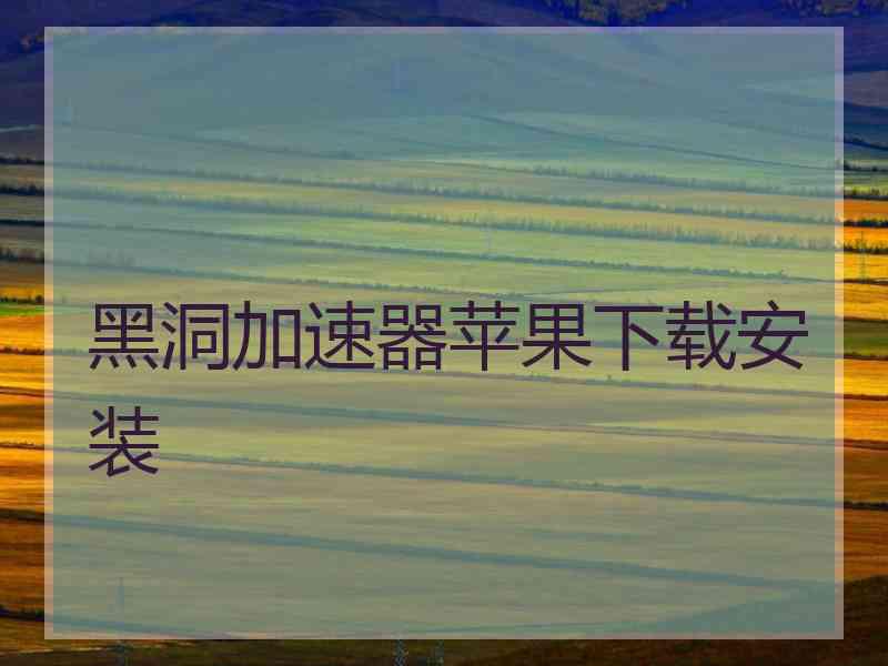 黑洞加速器苹果下载安装