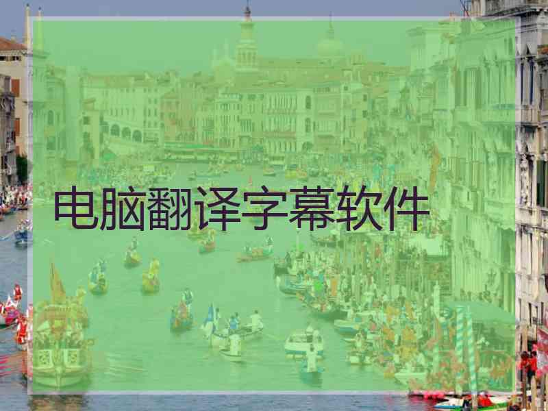 电脑翻译字幕软件