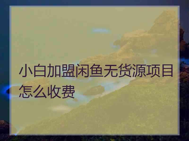 小白加盟闲鱼无货源项目怎么收费