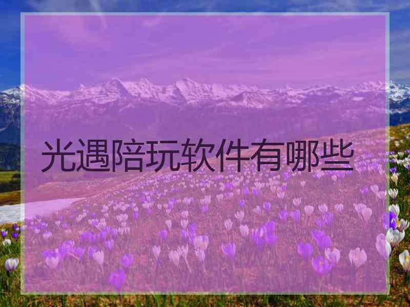 光遇陪玩软件有哪些
