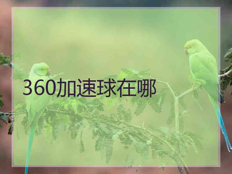 360加速球在哪
