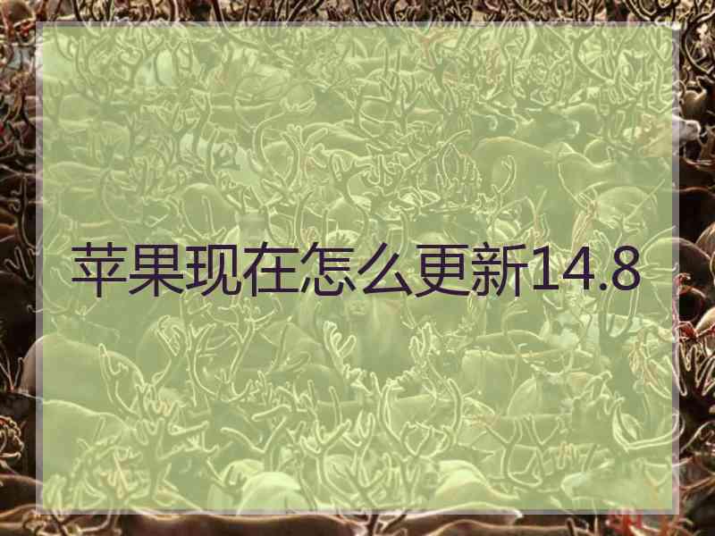 苹果现在怎么更新14.8
