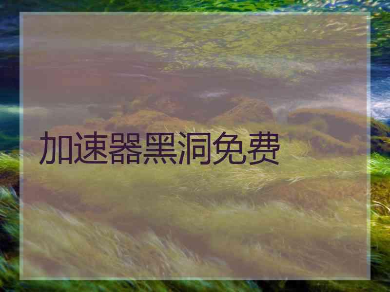 加速器黑洞免费