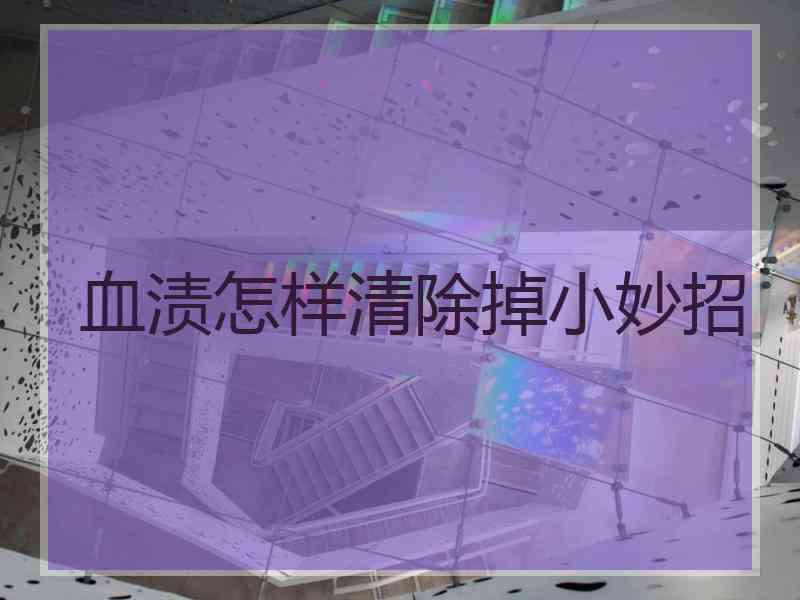 血渍怎样清除掉小妙招