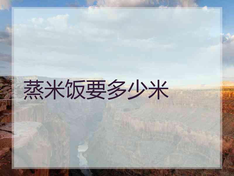 蒸米饭要多少米