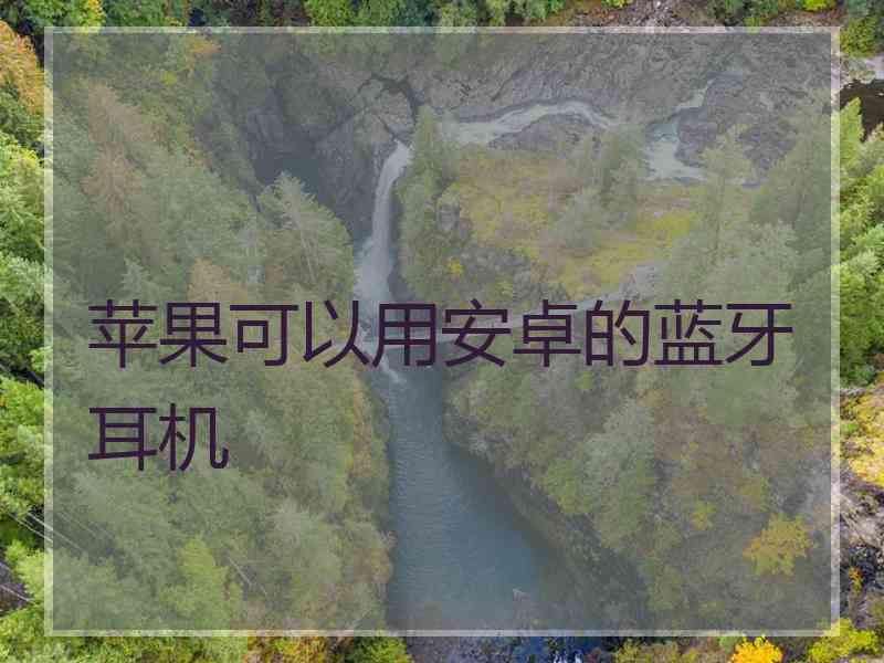 苹果可以用安卓的蓝牙耳机
