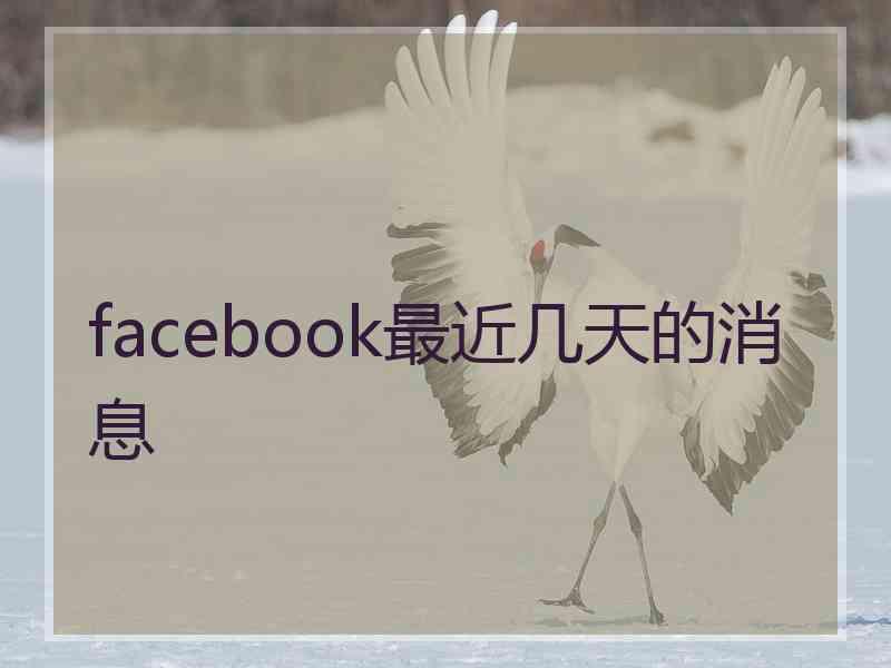 facebook最近几天的消息