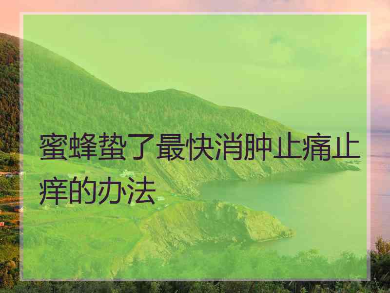 蜜蜂蛰了最快消肿止痛止痒的办法