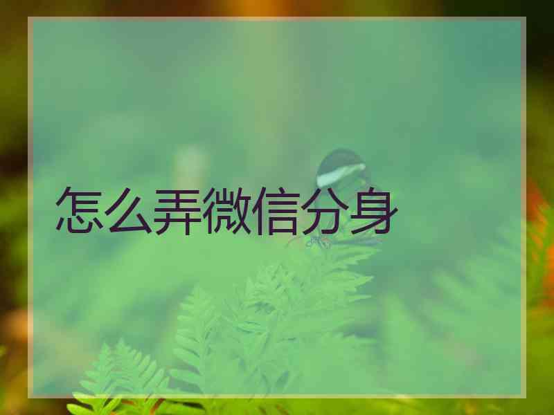 怎么弄微信分身