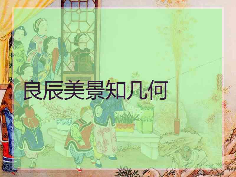 良辰美景知几何