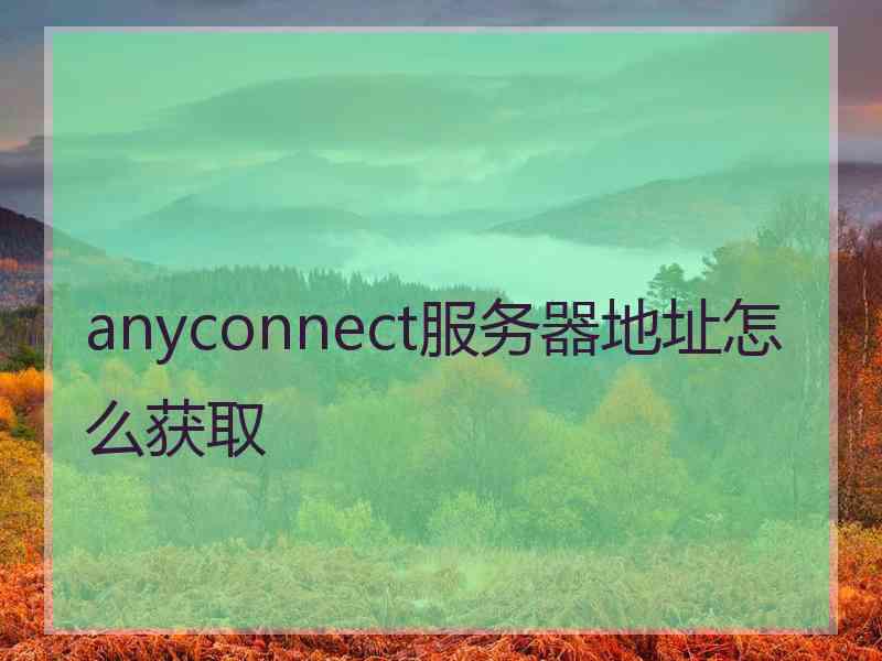 anyconnect服务器地址怎么获取