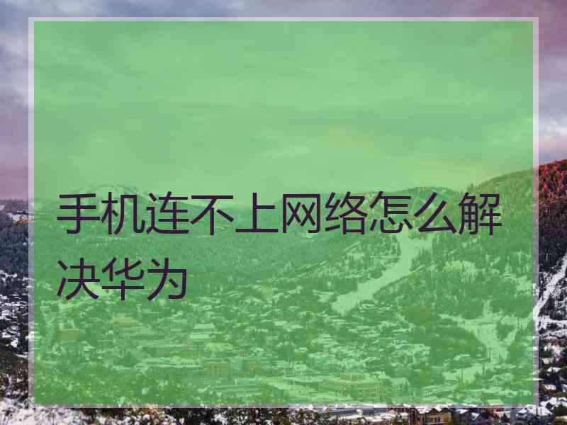 手机连不上网络怎么解决华为