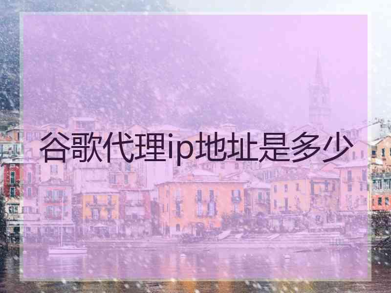 谷歌代理ip地址是多少