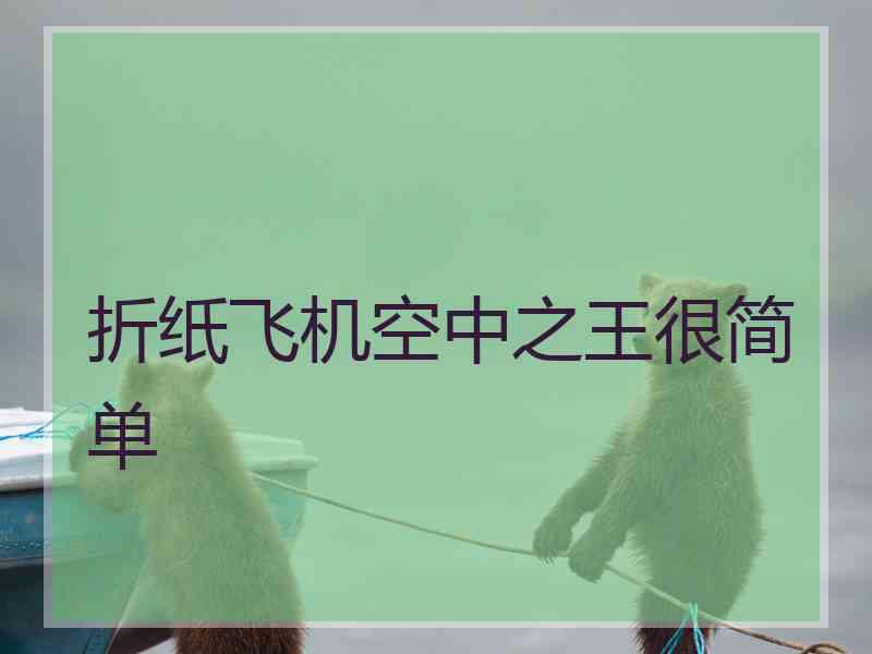 折纸飞机空中之王很简单