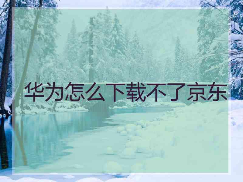 华为怎么下载不了京东