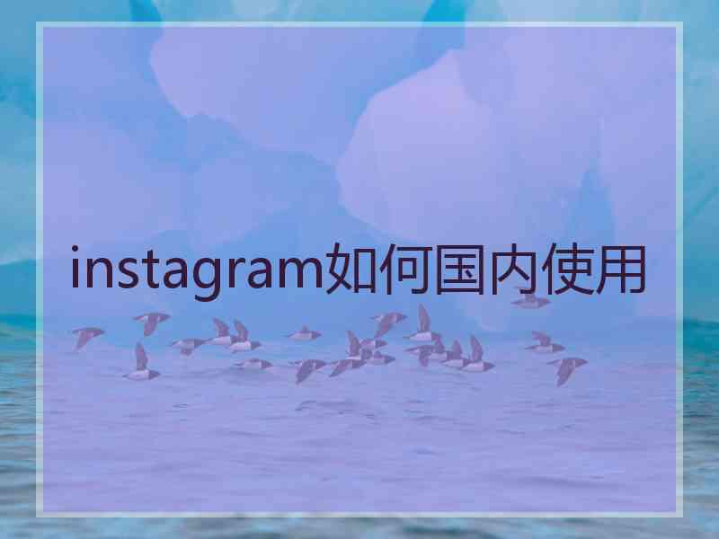 instagram如何国内使用
