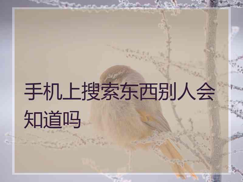 手机上搜索东西别人会知道吗