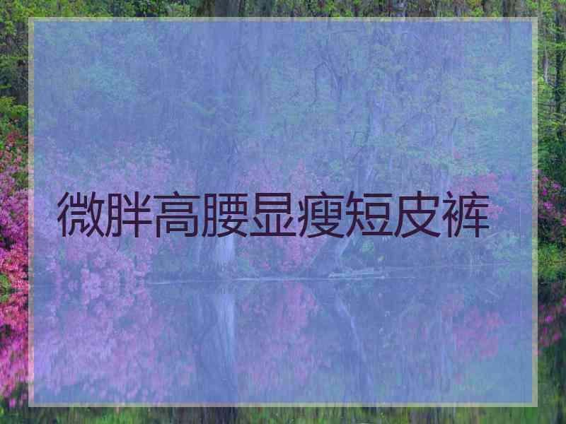 微胖高腰显瘦短皮裤