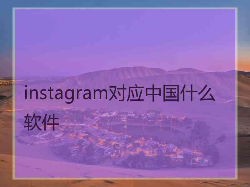 instagram对应中国什么软件