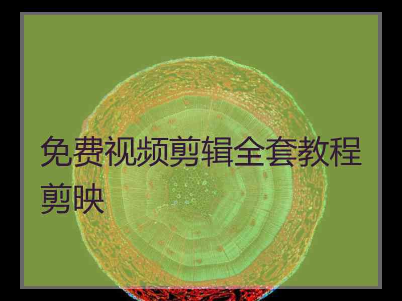 免费视频剪辑全套教程剪映