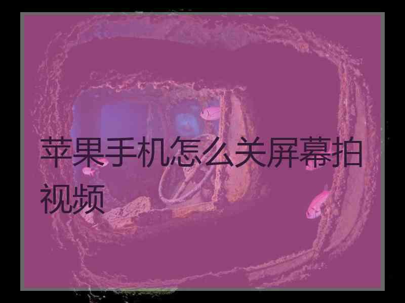 苹果手机怎么关屏幕拍视频