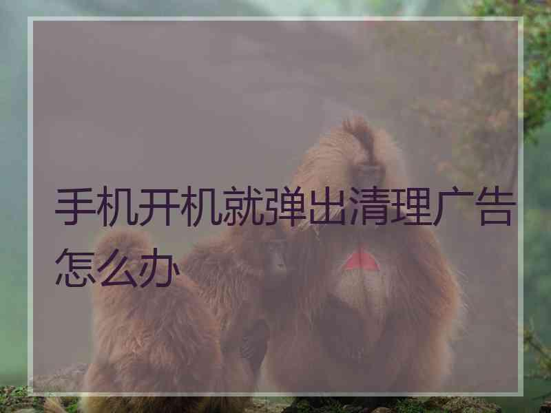 手机开机就弹出清理广告怎么办