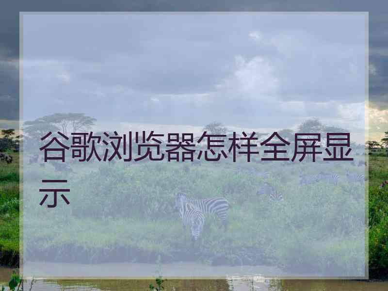 谷歌浏览器怎样全屏显示